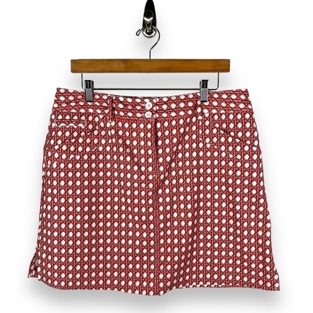 4 for $20 SALE! Nivo by Lanctot Classic Golf Skort, Red/White Print, Size 12